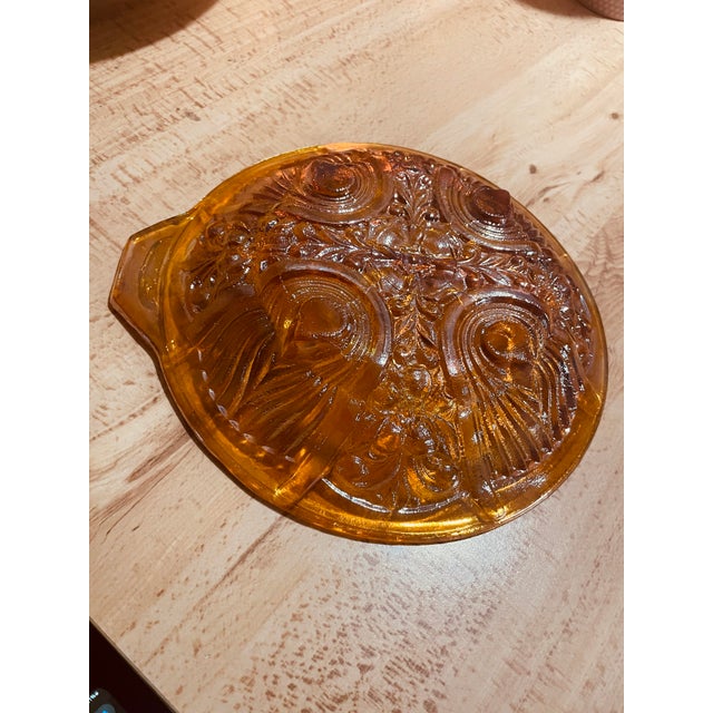 Indiana Glass Company 1960s Indiana Glass Co. Amber Candy/Relish Dish For Sale - Image 4 of 5