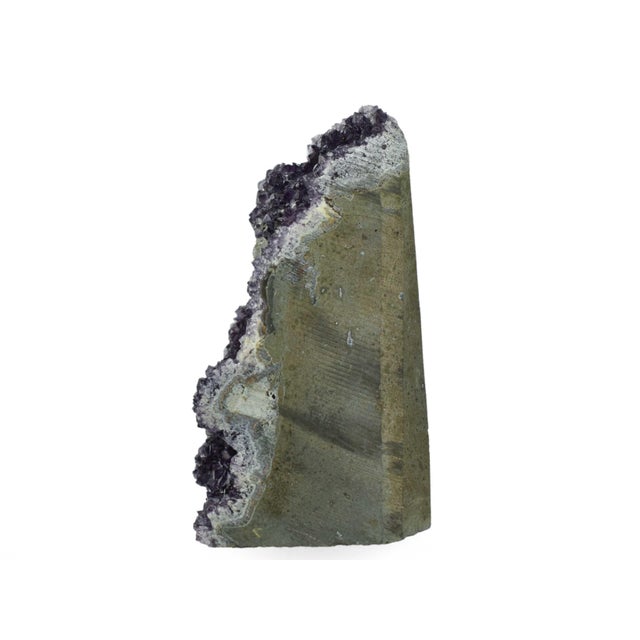 Late 20th Century Natural Purple Amethyst Quartz Crystal Geode Mineral Specimen Cluster Stone Display Piece For Sale - Image 5 of 9