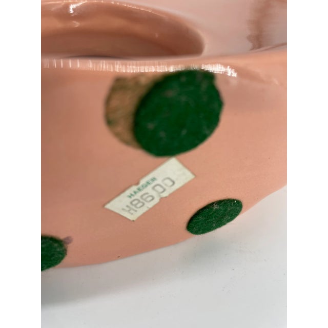 Mid-Century Ceramic Haeger Circular Pink Vase For Sale - Image 10 of 11