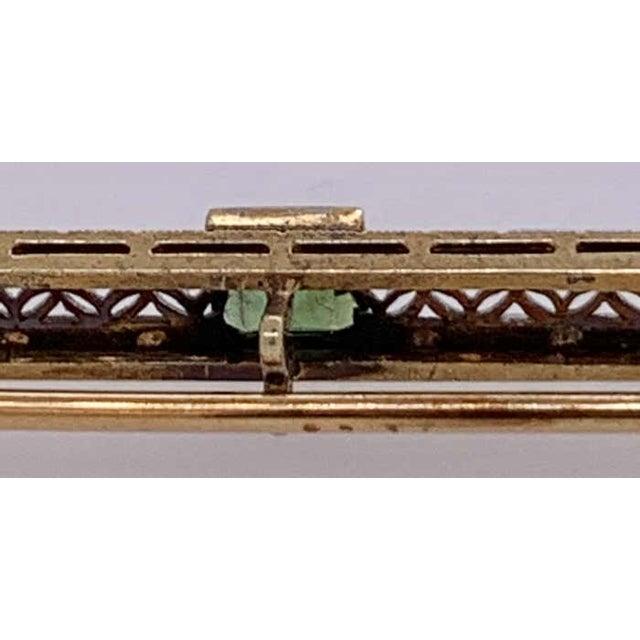 Victorian Sapphire Bar Pin, Pierced Floral Design For Sale - Image 4 of 10