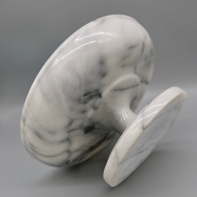 Stone Vintage Marble Pedestal Compote For Sale - Image 7 of 8