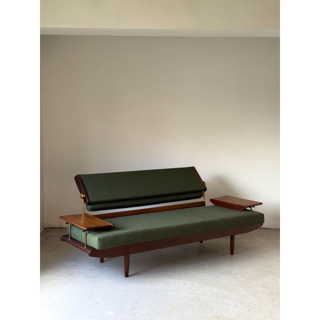 Wentworth Sofa in Green Maine Line Flax Camira Fabrics by Toothill, 1960s For Sale - Image 6 of 14