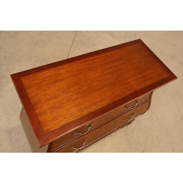 Ethan Allen Townhouse Collection Burlwood Bombe Chest For Sale - Image 16 of 18