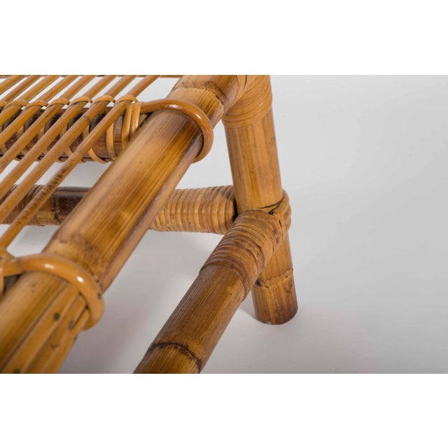 Low French Rattan Chair by Adrien Audoux and Frida Minnet, 1950s For Sale - Image 6 of 7