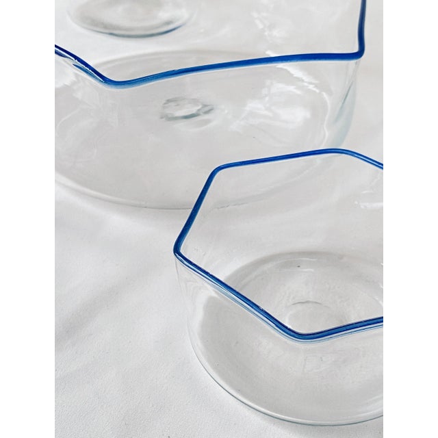 Blue Italian Glass Bowls, Set of 6 For Sale - Image 8 of 13
