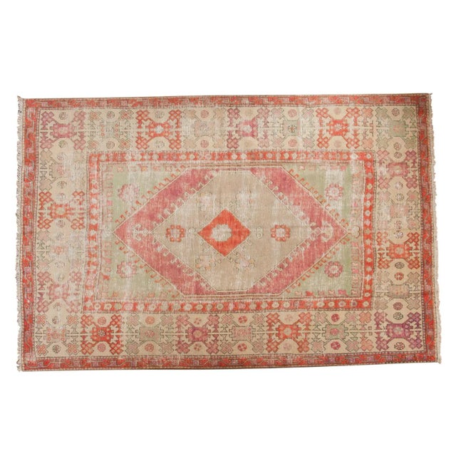 Vintage Distressed Oushak Carpet - 5'10" X 8'10" For Sale - Image 13 of 13