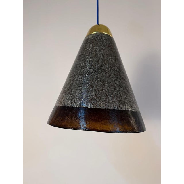 Metal Hanging Lamp in Brown Glass from Peill & Putzler For Sale - Image 7 of 11
