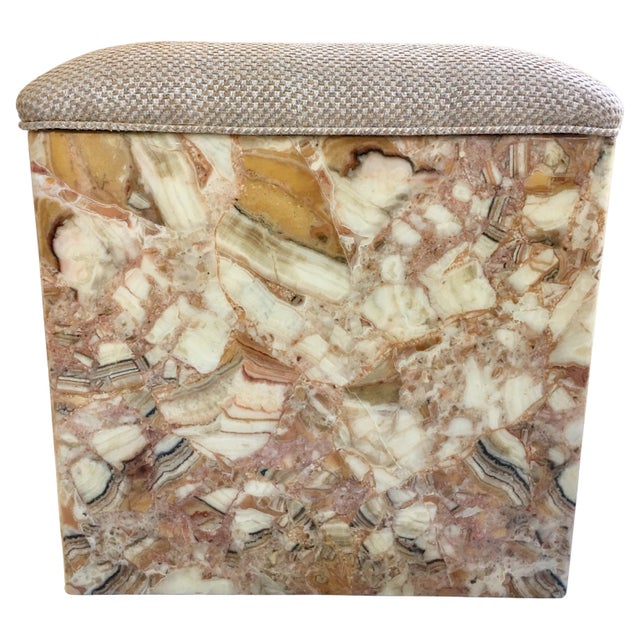 Mid-Century Modern Onyx Stone Bench, 1970s For Sale - Image 4 of 7