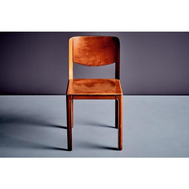 Metal Leather Chair by Tito Agnoli for Matteo Grassi, 1980s For Sale - Image 7 of 13