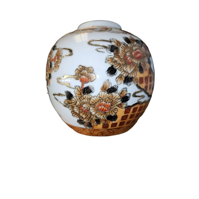 Japanese Mid Century Japanese Satsuma Handpainted Vase For Sale - Image 3 of 5