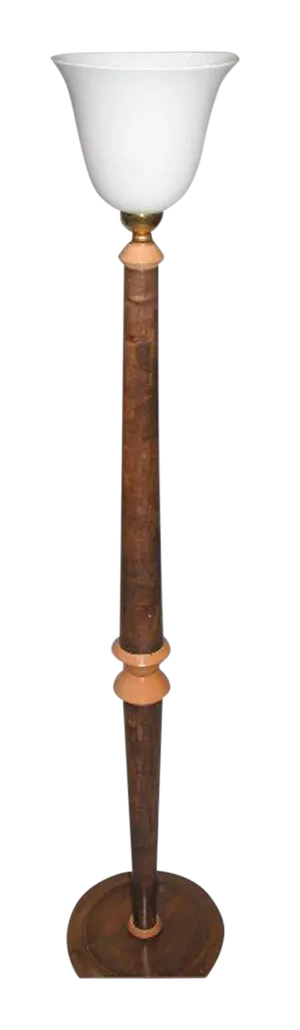 English Art Deco Beechwood Floor Lamp