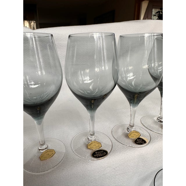 Royal Moselle Blue Nova Smoke Water and Wine Glassware Drinkware Set, Made in Austria- 21 Pieces Large Set Barware For Sale - Image 4 of 11