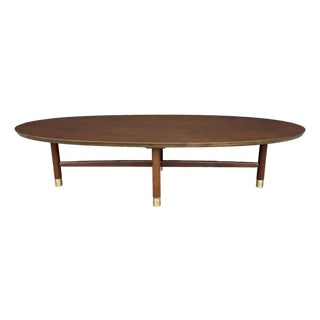 Refinished Mid Century Modern Walnut Surfboard Coffee Table For Sale