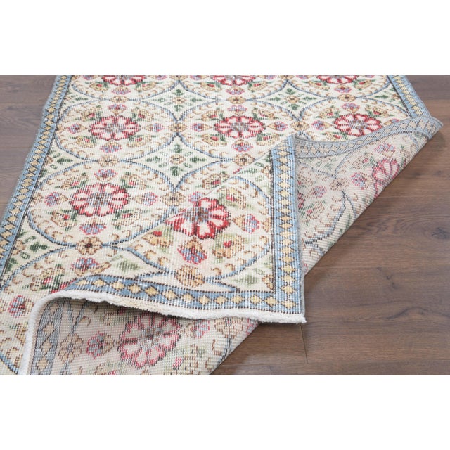 1970s Turkish Oushak Handmade Wool Cotton Beige Area Rug For Sale - Image 9 of 10