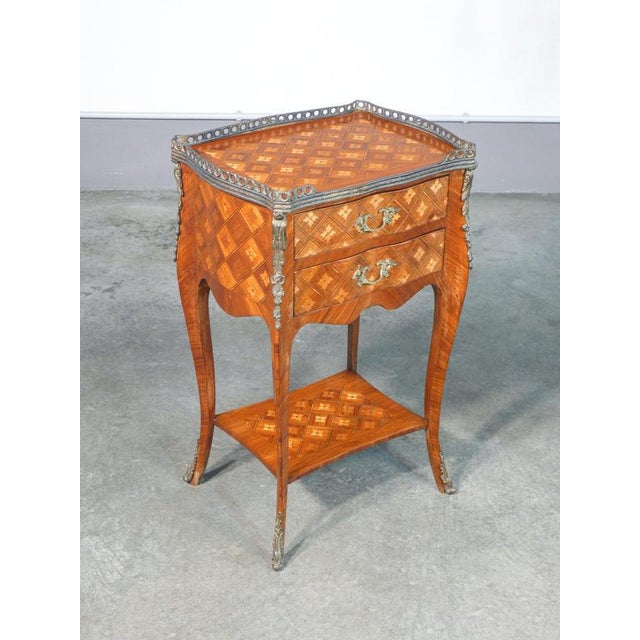Napoleon III Bedside Table in Inlaid Wood, 1800 For Sale - Image 11 of 18