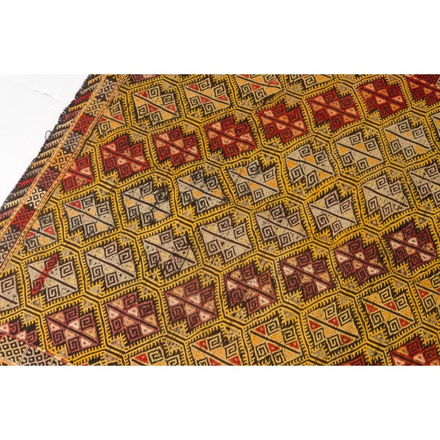 Oushak Anatolian Wool Kilim Rug For Sale - Image 6 of 10