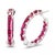 Metal 14k White Gold Twist Lock Inside-Out Hoop Earrings, 2.35ct Rubies For Sale - Image 7 of 7