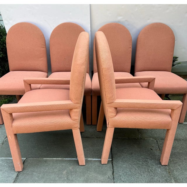 Contemporary Post Modern Parsons Dining Chairs - 6 Side - 2 Arm - Set of 8 For Sale - Image 3 of 12