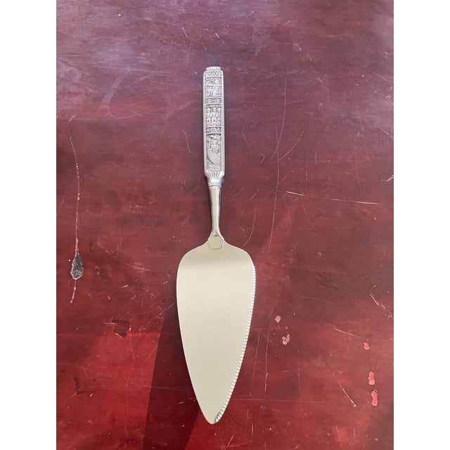 1960s Vintage Konge-Tinn Norwegian Pewter Viking Cake Server, Made by Hardanger Sylvplett, Norway, 1960s For Sale - Image 5 of 10