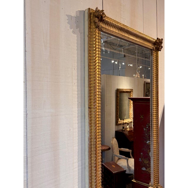 Louis XVI Giltwood Mirror With Floral Corners For Sale - Image 6 of 6