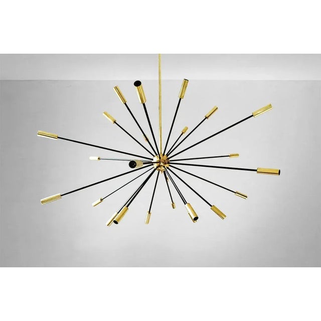 Italian Brass Sputnik Chandelier, 1950s For Sale - Image 4 of 7