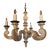 Early 20th Century Large Blue and White Chippy Wood Chandelier For Sale