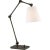 Graves Task Lamp in Bronze with Linen Shade Designer: Suzanne Kasler Height: 18.25" - 28.75" Shade Detail: 4.5" x 8" x...