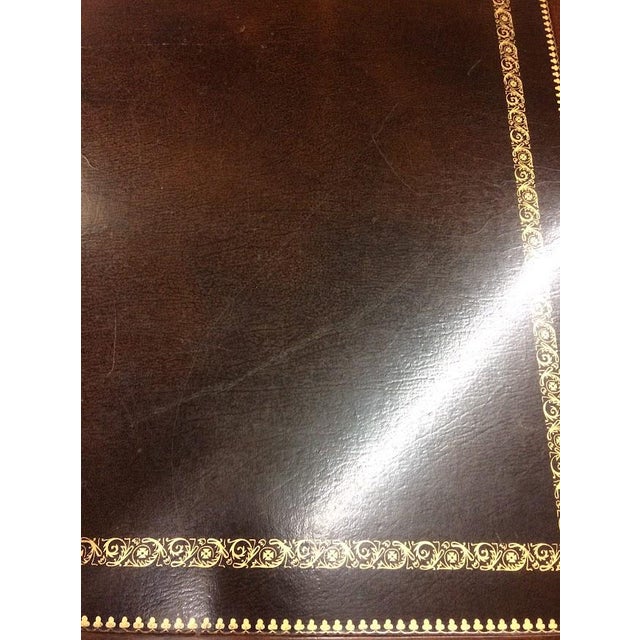 Item: Vintage Desk by Sligh Furniture Company (leather top, mahogany). Age & Condition: Circa 1990. Good, some signs of...