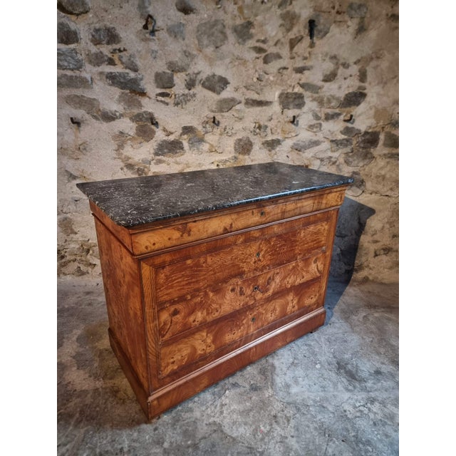 Antique French Elm Commode with Marble Top, 19th Century For Sale - Image 10 of 18