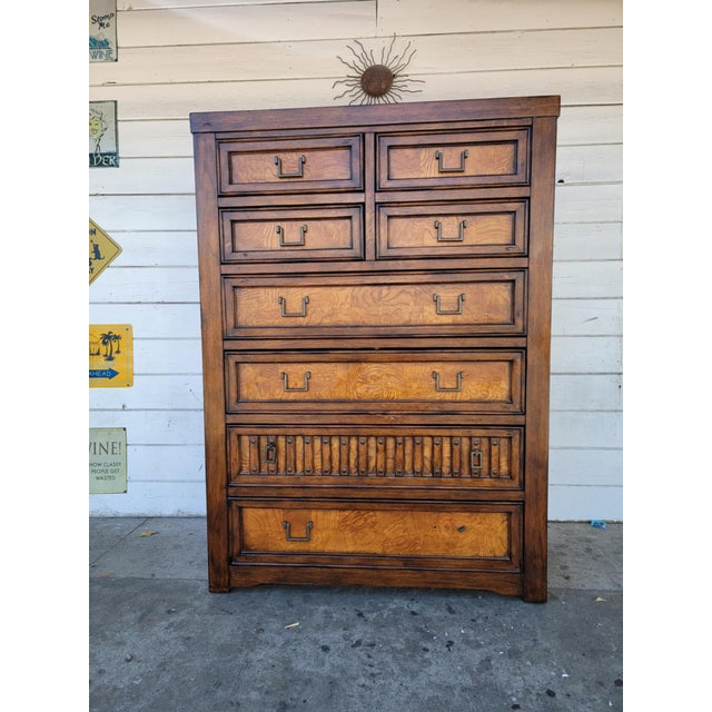 1990s Modern Wood Highboy Dresser. For Sale - Image 18 of 18