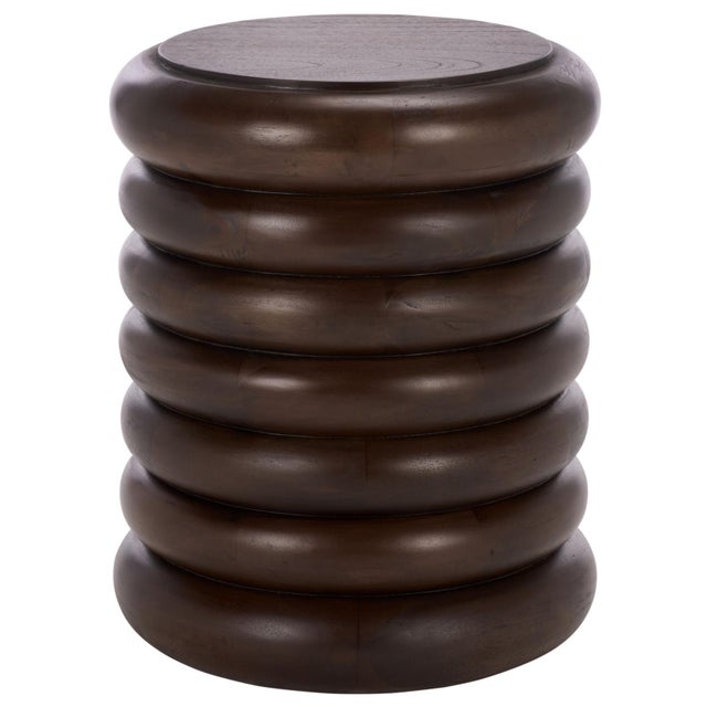 Anatoly Round Accent Table in Brown For Sale In Philadelphia - Image 6 of 6