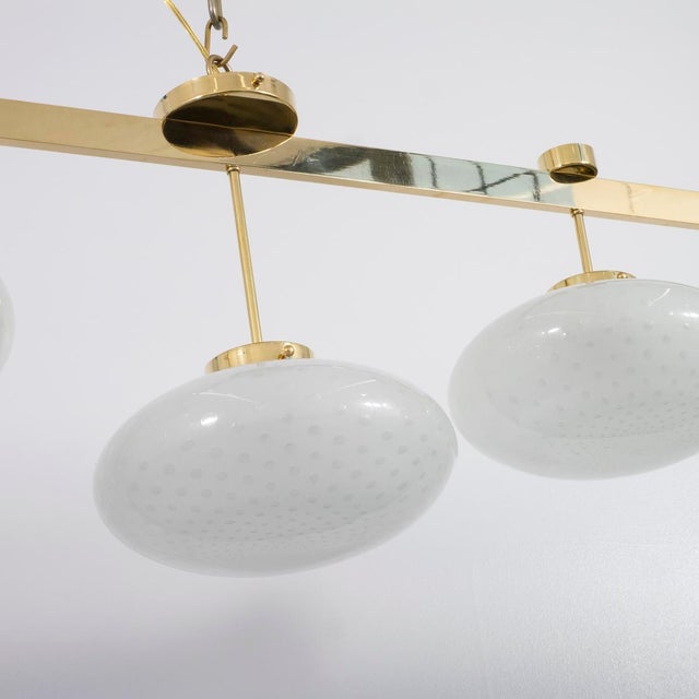 Modern Modern linear chandelier with Murano glass shades For Sale - Image 3 of 15