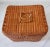 Wood Vintage Asian Large Wicker Lidded Basket With Handles For Sale - Image 7 of 11