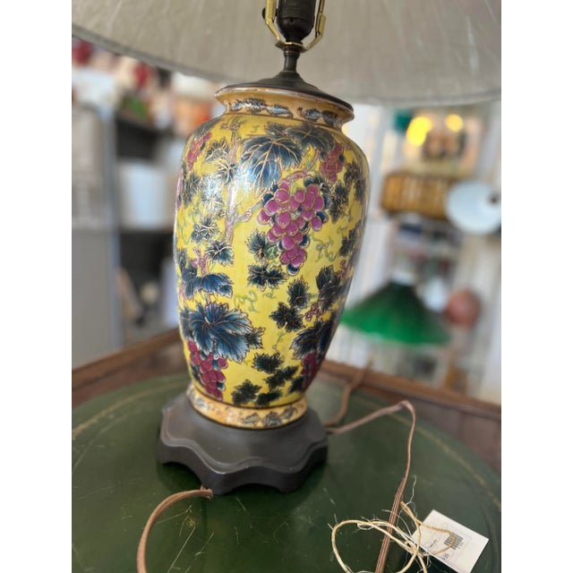 80's Yellow Chinoiserie Table Lamp-Single For Sale In San Francisco - Image 6 of 10