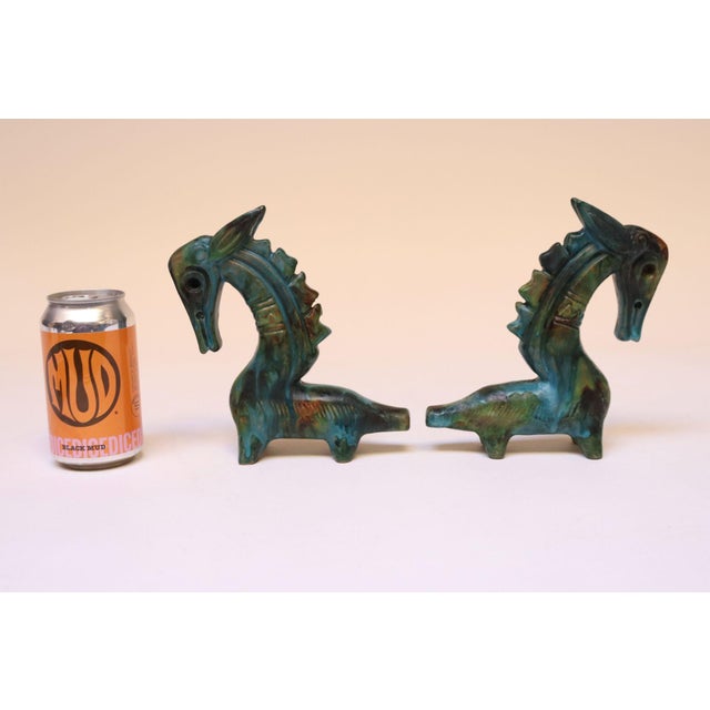 Ceramic Pair of Italian Modernist Sea Garden Ceramic Horses by Alvino Bagni for Raymor For Sale - Image 7 of 12