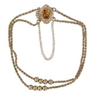 1.10ctw Citrine Slide Charm Bracelet Bead Slides 14k Gold 7.25" Richard Klein For Sale