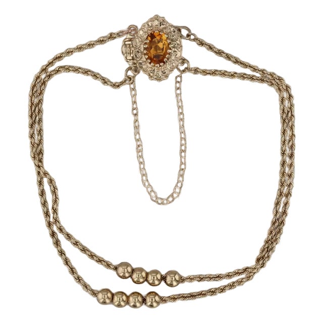 1.10ctw Citrine Slide Charm Bracelet Bead Slides 14k Gold 7.25" Richard Klein For Sale