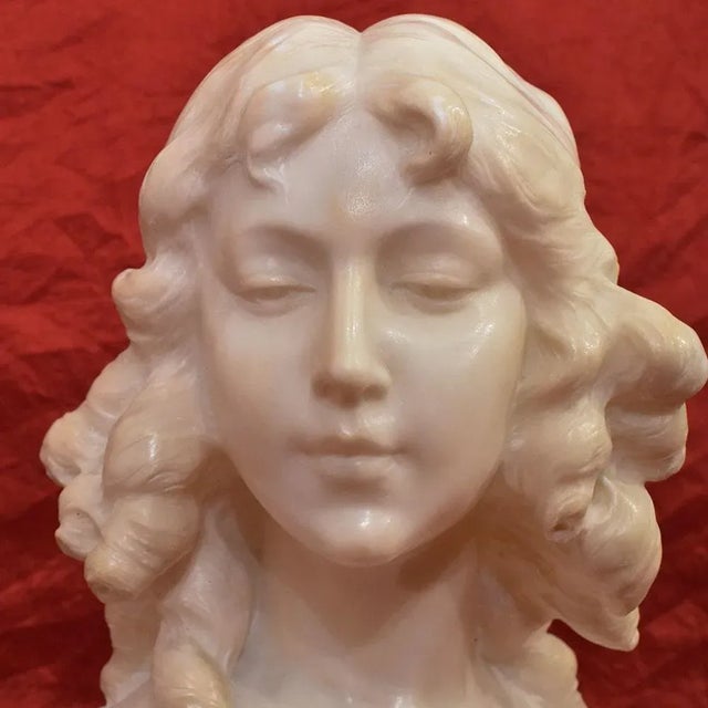 Bust of Young Girl, 19th Century, Marble For Sale - Image 4 of 12