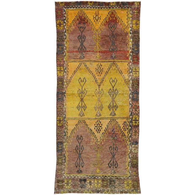 Vintage Turkish Oushak Gallery Rug, Wide Hallway Runner - 04'08 X 10'06 For Sale - Image 10 of 10
