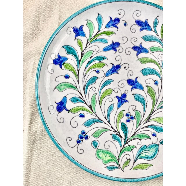 Italian Vintage Italian Floral Decorative Plate For Sale - Image 3 of 13