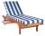 Newport Lounge Chair - Natural/Royal Blue Striped For Sale - Image 11 of 11