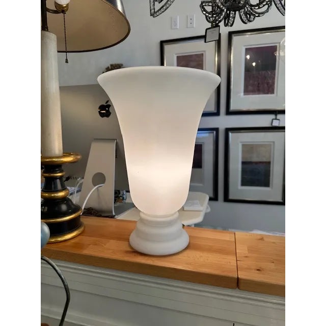 Glass 1970s Pair of Vianne Torchiere Lamps For Sale - Image 7 of 7