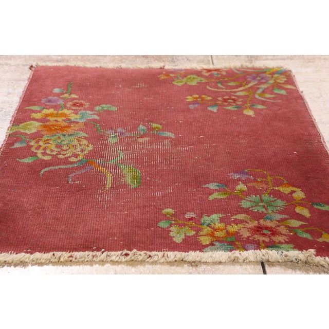 Antique Chinese Art Deco Rug, 01'11 X 02'09 For Sale - Image 9 of 10
