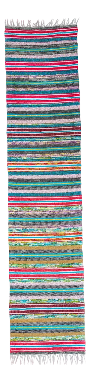 Scandinavian Hand Woven Rag Rug, 1980s