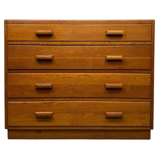 Antique Early 20th Century English Golden Oak Chest of Drawers For Sale - Image 12 of 12