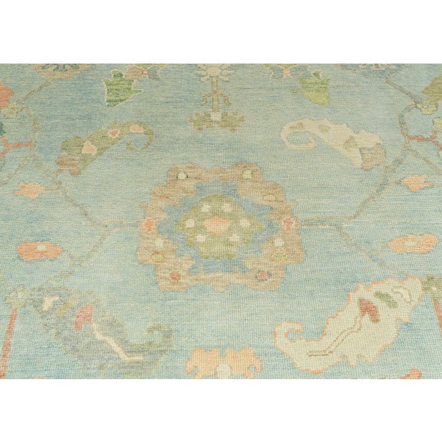 Turkish Oushak Rug 8'8" x 12'3" For Sale - Image 4 of 4