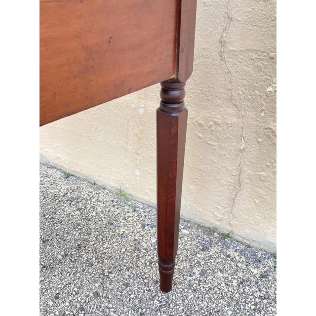 Antique Primitive Colonial Cherry Wood & Walnut Tall Schoolmasters Desk Table For Sale - Image 9 of 11