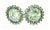 Mid 20th Century 14k White Gold Green Amethyst Diamond Sunflower Earrings, Pair For Sale - Image 4 of 4