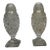 Vintage American Pressed Clear Glass Pedestal Salt & Pepper Shakers - Pair For Sale