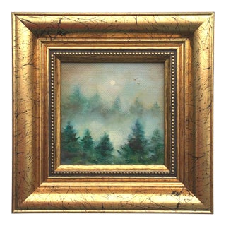 Contemporary Realism Framed Forest Painting Original Landscape by Valeriya Serova For Sale